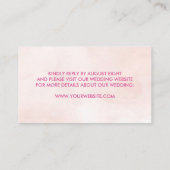 Pink Floral Waterverf Weddenschap Visitekaartje (Achterkant)