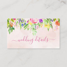 Pink Floral Waterverf Weddenschap