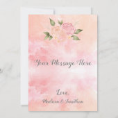 Pink Floral Waterverf Wedding Bedankkaart (Achterkant)