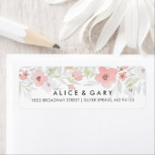 Pink Floral Waterverf Wedding Labels (Insitu)