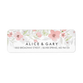 Pink Floral Waterverf Wedding Labels