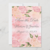 Pink Floral Waterverf Wedding