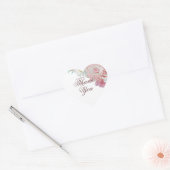 Pink Floral Weddenschap Bedankt Hart Sticker (Envelop)
