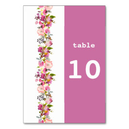 Pink Floral Weddenschap Tafel Kaart