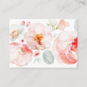 Pink Floral Weddenschap Website Informatiekaartje (Achterkant)