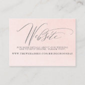 Pink Floral Weddenschap Website Informatiekaartje (Voorkant)