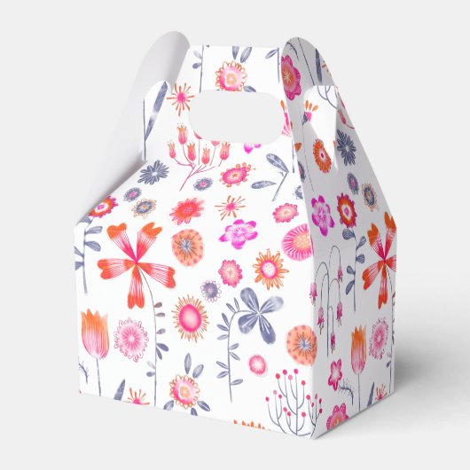 Pink Floral Wedding Bedankdoosjes (Achterkant)