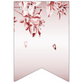 Pink Floral Wedding Bunting Flag Vlaggetjes (Eerste vlag)