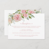 Pink Floral Wedding Enclosure Informatiekaartje (Voorkant / Achterkant)