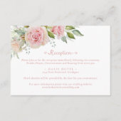 Pink Floral Wedding Enclosure Informatiekaartje (Voorkant)