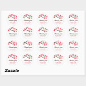 Pink Floral Wedding Favor Dank je Sticker (Vel)