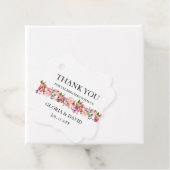 Pink Floral Wedding Favor Labels (In situ)