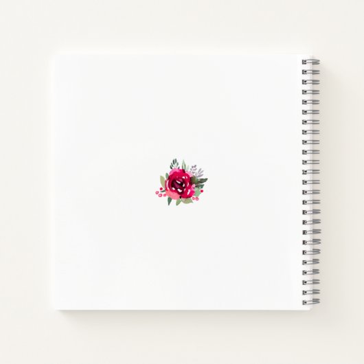 Pink Floral Wedding Guest Book Notitieboek (Achterkant)