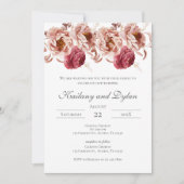Pink Floral Wedding invitation Kaart (Voorkant)