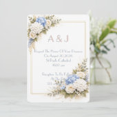 Pink floral wedding invitation kaart (Staand voorkant)