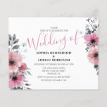 Pink Floral Wedding Invitations<br><div class="desc">Nodig je gasten uit om je trouwdag te vieren,  met deze elegante roze florale trouwuitnodigingen. Met een klassiek witte achtergrond,  een serie roze bloemen en een stijlvolle bruiloft sjabloon die gemakkelijk te aanpassen is.</div>