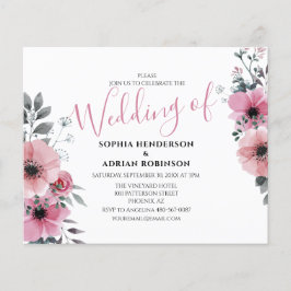 Pink Floral Wedding Invitations