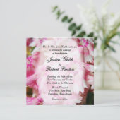 Pink Floral Wedding Invitations Kaart (Staand voorkant)
