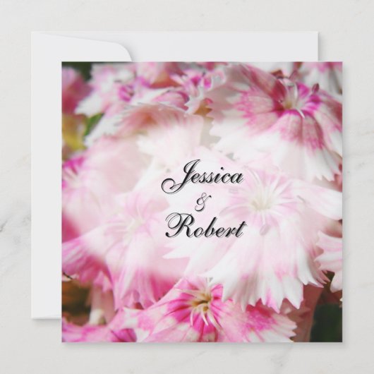 Pink Floral Wedding Invitations Kaart (Achterkant)