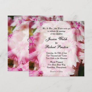 Pink Floral Wedding Invitations Kaart