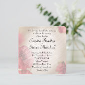 Pink Floral Wedding Invitations Kaart (Staand voorkant)