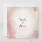 Pink Floral Wedding Invitations Kaart (Achterkant)