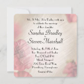 Pink Floral Wedding Invitations Kaart (Voorkant)