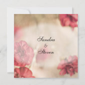 Pink Floral Wedding Invitations Kaart (Achterkant)