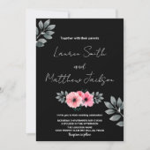 Pink Floral Wedding Invitations Kaart (Voorkant)