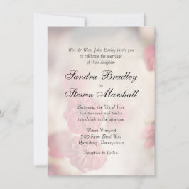 Pink Floral Wedding Invitations Kaart