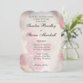 Pink Floral Wedding Invitations Kaart (Staand voorkant)
