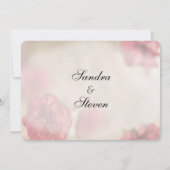 Pink Floral Wedding Invitations Kaart (Achterkant)