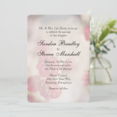 Pink Floral Wedding Invitations Kaart (Staand voorkant)