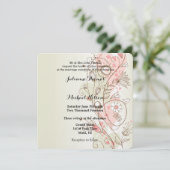 Pink Floral Wedding Kaart (Staand voorkant)
