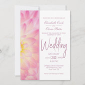 Pink Floral Wedding Kaart (Voorkant)