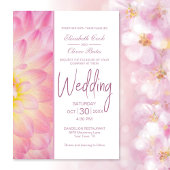 Pink Floral Wedding Kaart
