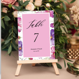 Pink Floral Wedding Kaart