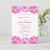 Pink Floral Wedding Kaart (Staand voorkant)