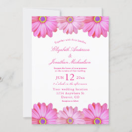 Pink Floral Wedding Kaart