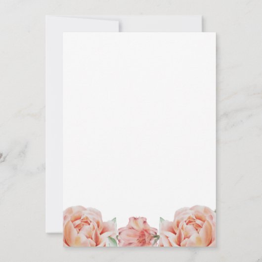 Pink Floral Wedding Kaart (Achterkant)