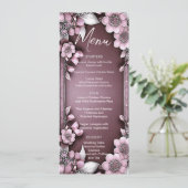 Pink Floral Wedding Menu (Staand voorkant)