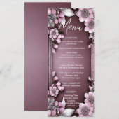 Pink Floral Wedding Menu (Voorkant / Achterkant)