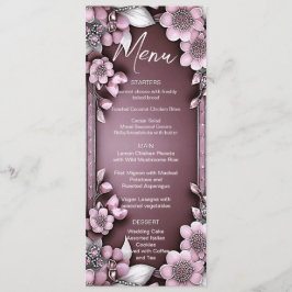 Pink Floral Wedding Menu