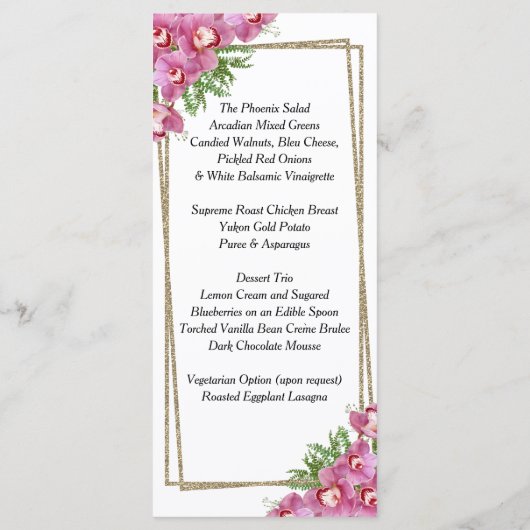Pink Floral Wedding Menu (Achterkant)
