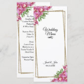 Pink Floral Wedding Menu (Voorkant / Achterkant)