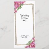 Pink Floral Wedding Menu (Voorkant)