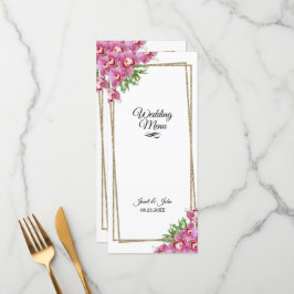 Pink Floral Wedding Menu