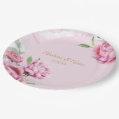 Pink Floral Wedding  Papieren Bordje (Gekanteld)