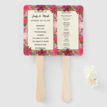 Pink Floral Wedding Programme