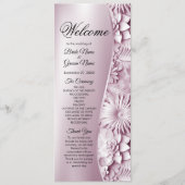 Pink Floral Wedding Programme Programmakaart (Voorkant)